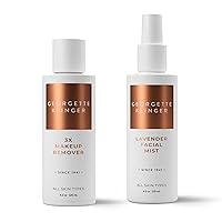 Georgette Klinger Makeup Remover & Facial Setting Spray Set Skincare - Lavender Face Mist & 3X Makeup Remover