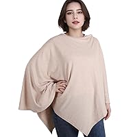 Nursing Cover for Breastfeeding,Full Coverage Breastfeeding Cover,Adjustable Buttons for Easy View,Breathable and Soft for Wrap Shawl Scarf Poncho,One-Size-Fits-All,Fall/Winter(Apricot)