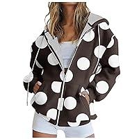 Full Zip Drawstring Hoodies Women Hooded Sweatshirt Jacket Athletic Fit Coat Loose Fit Hoody Tops Trendy Clothes