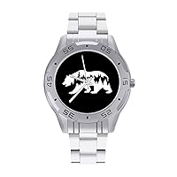 Bear Mountain Stainless Steel Band Business Watch Dress Wrist Unique Luxury Work Casual Waterproof Watches