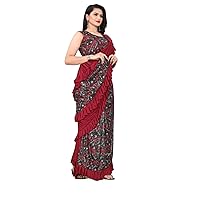 Festival Special Ready To Wear Ruffle Saree Indian 1298 (P-55) (7, S)