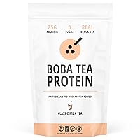 Classic Milk Tea | 25g Grass-Fed Whey Protein Isolate Powder | Gluten-Free & Soy-Free Bubble Tea Protein Drink | Real Ingredients & Lactose-Free Protein Drink | 25 Servings