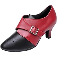 Womens Comfort Professional Latin Dance Shoes Ballroom Pumps Closed Toe Jazz Salsa Tango Lace Up 6CM Kitten Heels Soft Sole Customized HEE Party Shoes
