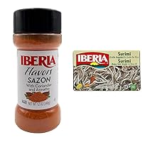 Iberia Sazon with Annatoo & Coriander, 12 oz+ Iberia Baby Eels in Olive Oil, 4 oz Surimi Style Angulas