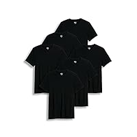 Jockey Men's Undershirt Big & Tall Classic Crew Neck T-Shirt- 6 Pack, Black, 2XL