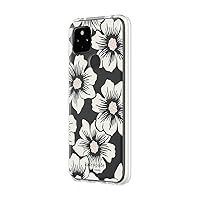 Kate Spade New York Defensive Hardshell Case for Google Pixel 4a (5G) & Google Pixel 4a (5G) UW - Hollyhock Floral Clear/Cream with Stones