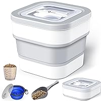 Dog Food Storage Container Collapsible Dog Food Container with Transparent Lid and Desiccant Case - Dog Food Storage Container Set with Dog Slow Feeder Bowl, Food Scoop, Measuring Cup