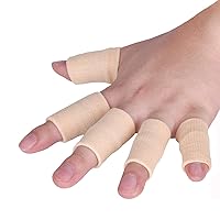 Finger Sleeves, Thumb Splint Brace for Finger Support, Relieve Pain for Arthritis,Triggger Finger, Compression Aid for Sports, Beige