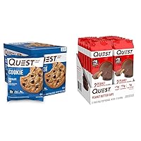 Quest Nutrition Chocolate Chip Protein Cookie; Keto Friendly; High Protein; Low Carb; 12 Count & High Protein Low Carb