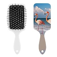 Hair Brush for Women Men Air Cushion Comb Portable Massager Hairdressing Brush Pink Flamingo On The Beach Hair Brushes Travel Airbag Massage Combs for All Hair Types