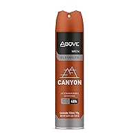 ABOVE Canyon - 48 Hours Antiperspirant Deodorant for Men - Notes of Bergamot, Lemon and Apricot - Dry Spray Protects Against Sweat and Body Odor - Stain and Cruelty Free - 3.17 oz