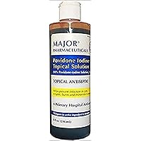 Major Povidone Iodine 10% Unflavored Solution, 8 Fl Oz