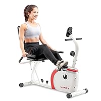 Recumbent Exercise Bike with Magnetic Resistance and Pulse Sensor NS-908R White 30.50 x 11.50 x 21.50 inches