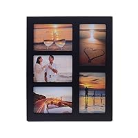 4x6 5-Opening Collage Picture Frame Black Wood Photo Frames for 4x6 Inch Pictures Display Made for Tabletop Stand and Wall Mounting