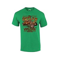 Hot Rod Classic Cars T-Shirt The Outlaw Garage Genuine Stolen Parts Vintage Vehicles Tee Mechanic Car Enthusiast Racing -Kelly-XL