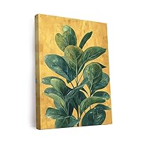 GiftedHandsCo Spinach Abstract Boho Art Design 1 Canvas Wall Art Prints Pictures Gifts Artwork Framed For Kitchen Living Room Bathroom Wall Home Decor Ready to Hang