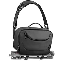 Camera Sling Bag,Waterproof Camera Case with Tripod Holder,DSLR/SLR/Mirrorless Camera Bags Crossbody for photographers-Black