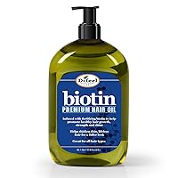 Difeel Biotin Premium Hair Oil - Large 33.8oz Bottle - Infused with Fortifying Biotin for Healthy Hair Growth