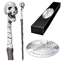 The Noble Collection - Death Eater Skull Character Wand - 14in (35cm) Wizarding World Wand with Name Tag - Harry Potter Film Set Movie Props Wands