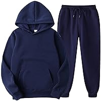 Mens Plus Size Tops Hooded Sports Tracksuit Unisex Two Piece Running Outfits Long Sleeve Pullover Hoodies