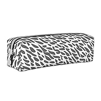 Black Zebra Print Pattern Pencil Case Pu Leather Cute Small Pencil Case Pencil Pouch Storage Bag With Zipper