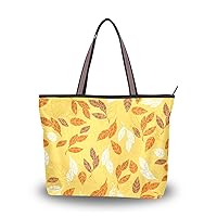 Women Tote Shoulder Bag Autumn Fall Leaves Handbag