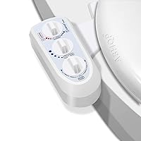 Self Cleaning Hot and Cold Water Bidet - Dual Nozzle (Male & Female) - Non-Electric Mechanical Bidet Toilet Attachment - with Temperature 12 Mo Warranty 30 Day Guarantee (BHCW01)