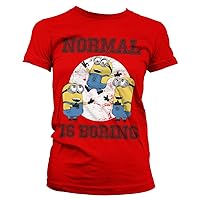 Minions Officially Licensed Normal Life is Boring Women T-Shirt (Red)