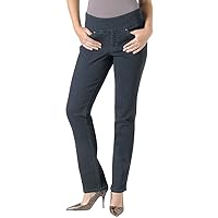 JAG Jeans Women's Peri Mid Rise Straight Leg Pull-On Jeans, After Midnight, 0 Petite