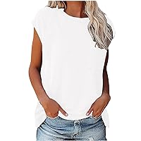 Firzero Tank Tops for Women Summer Cap Sleeve V Neck Shirts 2024 Solid Color Basic Sleeveless Blouse Solid Color Clothes