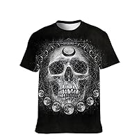 Mens Novelty-Graphic T-Shirt Cool-Tees Funny-Vintage Short-Sleeve Jiuce Hip-Hop: Crazy Skulls Teens Super Stylish Party Gift