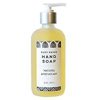 Buck Naked (Unscented) Liquid Soap - Vegan, Sulfate-Free, Hypoallergenic, All-Natural, Plant-Derived, Eco-Friendly Refillable, Made in USA, 8oz Glass Bottle