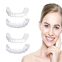 4 Pairs Temporary Teeth, Fake Teeth,Nature and Comfortable, Protect Your Teeth and Regain Confident Smile