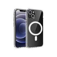 Magnetic Case for iPhone 14 Case,[Wireless Charging] [Compatible with Magsafe] No Yellowing and Military Drop Protection, Transparent Phone Case Cover for iPhone 14-Clear