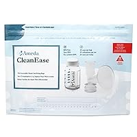 Ameda CleanEase Microwaveable Steam Sterilizer Bags for Baby Bottles & Breast Pump Parts | Microwave Sterilizer for Baby Bottles | Breast Pump Sterilizer Bags | BPA Free | 20 uses per Bag (7 Count)