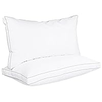 Bed Pillows for Sleeping King Size (White), Set of 2, Cooling Hotel Quality, Gusseted Pillow for Back, Stomach or Side Sleepers