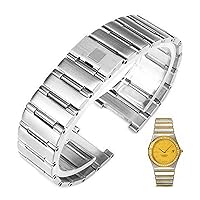 Bracelet for Omega Watch with Constellation Twin Eagles Series Men and Women Steel Band Solid Stainless Steel Watch Chain (Color : Silvery, Size : 16-11mm)