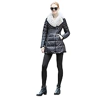 Women Fashion Long Goose Down Coat Ladies Winter Puffer Parka