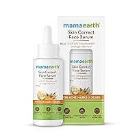 Mamaearth Skin Correct Face Serum | with Niacinamide and Ginger Extract to Reduce Acne Marks and Scars | Hydrating Serum Minimizes Open Pores | 1.01 Fl Oz/30ml