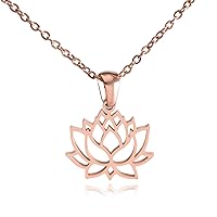 Lotus Flower Stainless Steel Necklace (Rose Gold)