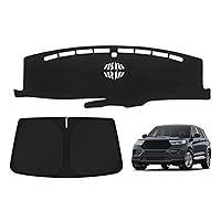 KUST Windshield Sun Shade with Dashboard Cover Mat for Ford Explorer 2020-2024 Blocks UV Rays Keep Your Car Cooler Custom Fit Sunshade Windshield Glare