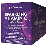MRM Nutrition Sparkling Vitamin C 1000mg | with Vitamin D + zinc + prebiotics| Island Fusion Flavored | Immune Health | Antioxidants + Electrolytes | Zero Sugar | 30 Servings