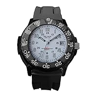 Del Mar 50383 46.5mm Kevlar/Resin Quartz Watch w/Polyurethane Band in Black with a White dial