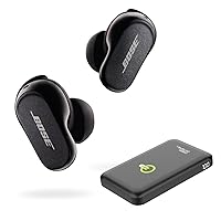 Bose QuietComfort Earbuds II, Wireless, Bluetooth, Proprietary Active Noise Cancelling Technology in-Ear Headphones with Personalized Noise Cancellation & Sound + Portable Charger (Triple Black)