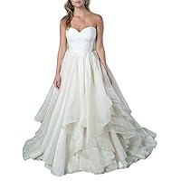 Women's Sweetheart Layers Organza Bridal Wedding Dresses