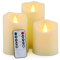 Flickering Flameless Candles, Battery Candles, LED Candles, Battery Operated Candles with Remote Timers, Electric Fake Plastic Candles, D3.25“ x H4“5