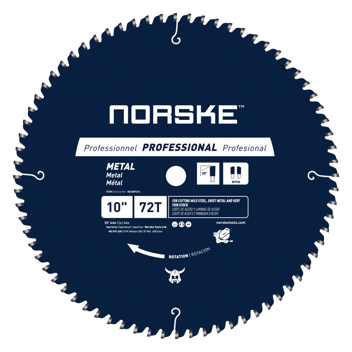 Mua Norske Tools NCSBP216 10 inch 72T Metal Cutting Saw Blade For Steel  Roofing, Metal Siding, Steel Pipe, Steel Studs  More 5/8 inch Bore trên  Amazon Mỹ chính hãng 2023 Giaonhan247