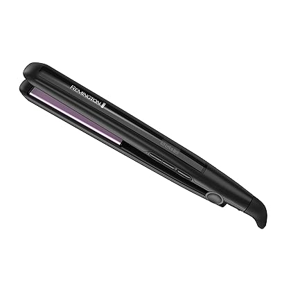 Remington 1 Inch Anti Static Flat Iron with Floating Ceramic Plates and Digital Controls Hair Straightener, Purple, 1 Count, S5502