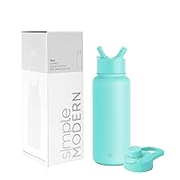 Simple Modern Water Bottle with Straw and Chug Lid Vacuum Insulated Stainless Steel Metal Thermos Bottles | Reusable Leak Proof BPA-Free Flask for Sports Gym | Summit Collection | 32oz, Ocean Water