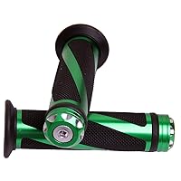 Green Handlebar Gel Grips with Green End Caps Compatible for 2002 Yamaha YZF R1